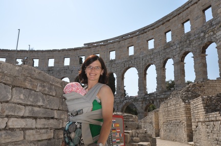 Pula Roman Amphitheatre - Erynn and Greta1